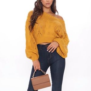 Fashion Nova Mustard Yellow Knit Sweater